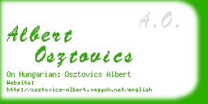 albert osztovics business card